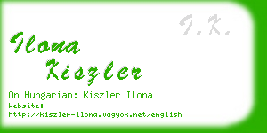 ilona kiszler business card